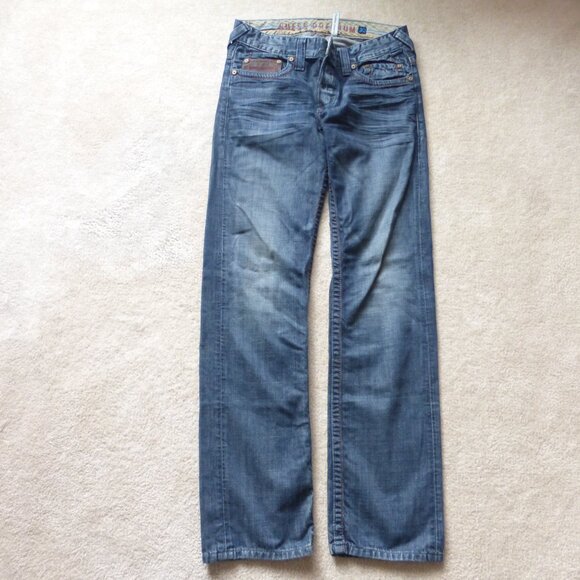 GUESS premium denim dark wash "Pasadena" straight leg button fly jeans - Picture 3 of 16